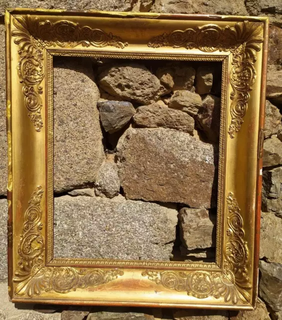 Cadre empire ancien 19ème pour chassis 8f doré à la feuille d'or