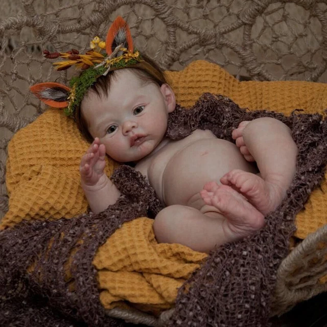 Toddler Girl Newborn Doll Full Body Vinyl Silicone Lifelike Reborn Baby 49cm