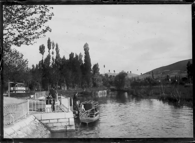 6x9cm Provence Landscape Boat 6x9cm Negative Photo Glass Plate Vintage
