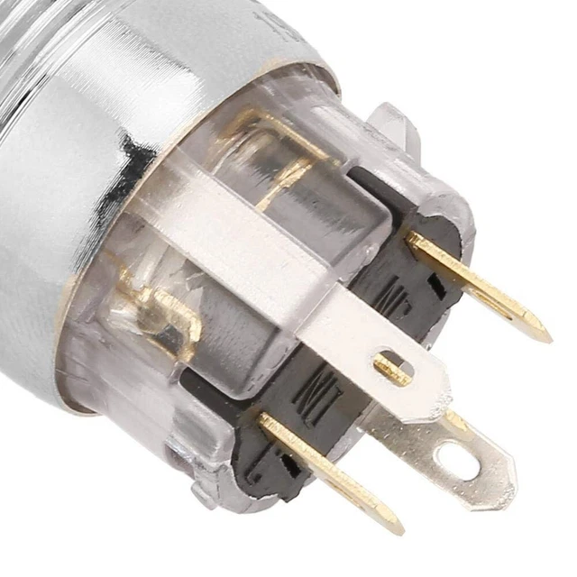 Avec interrupteur bouton-poussoir métallique DEL bleu 12 V DC 19 mm 5 pieds de