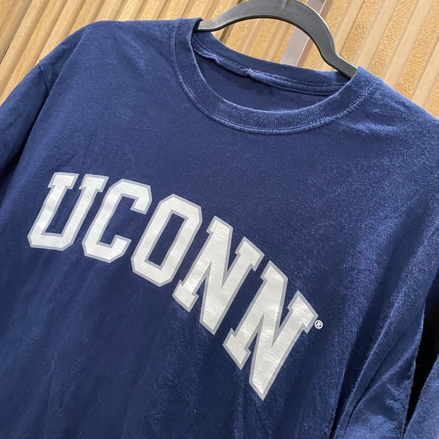 UCONN Adult Medium Navy Short Sleeves Printed Crew Neck Men's