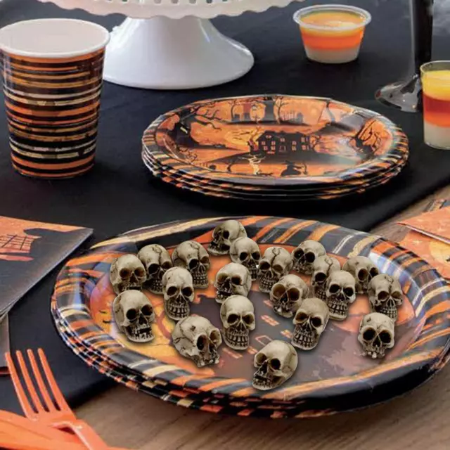 20-teiliges Mini-Schädel-Set Aus Kunstharz, Totenkopf-Skulptur Für Halloween,