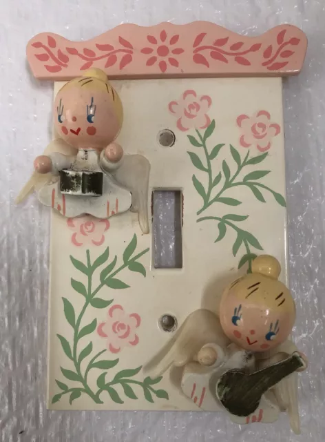 Vintage Nursery Light Switch Plate Cover Angels Musical Floral IRMI