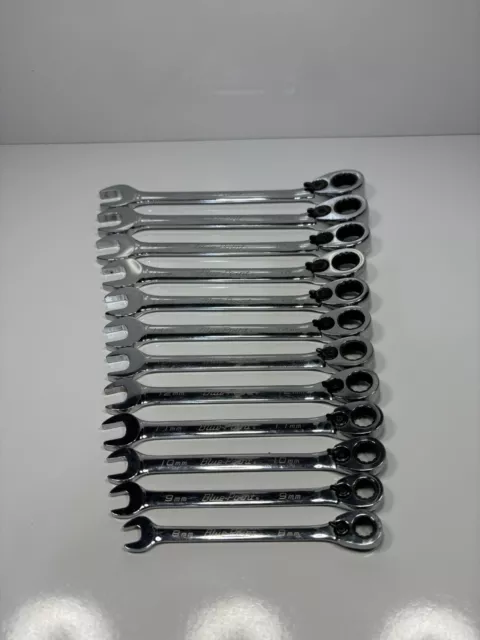 Blue-Point BOERM712 12 Pc 12Pt Metric 15° Offset Ratcheting Combo Wrench Set