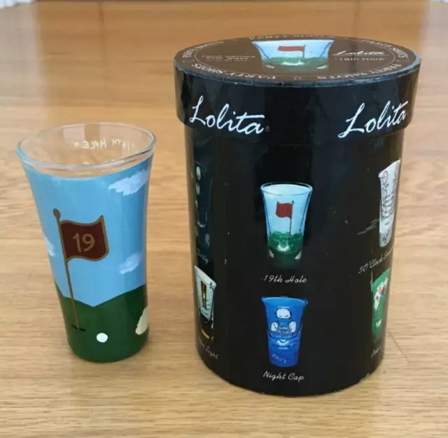 Lolita Golf Shot Glass Hand Painted New In Box 19Th Hole