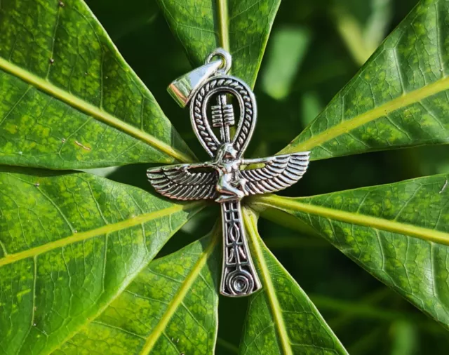 Ankh Pendant STERLING SILVER 925 Isis Goddess Key of Life Sacred Symbol Amulet