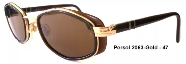 Persol Old Stock Vintage Polarized Gold 2063 Sunglasses