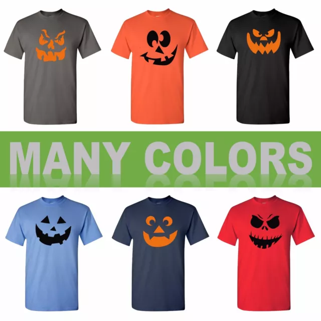 Funny Pumpkin Face T-Shirt Mix Halloween Costume Jack O' Lantern Tee Shirt
