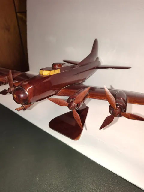 B-17 Flying Fortress Army Air Corp Boeing Wooden Mahogany Wood Model WWII Bomber
