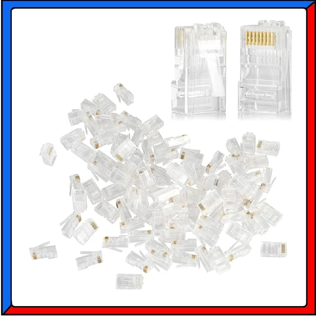 Connettori Terminali Plug LAN Ethernet RJ45 CAT5 CAT6 per Cavo di Rete UTP FTP