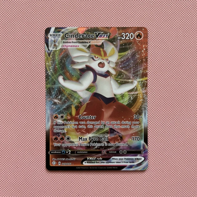 Pokmon Card Cinderace VMAX 019/072 Shining Fates - Near Mint Ultra Rare  Full Art Charizard Vmax