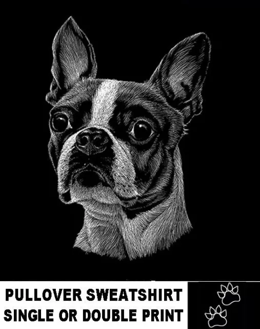 Incredibly Detailed Boston Terrier Art Custom Printed Pullover Sweatshirt AB744