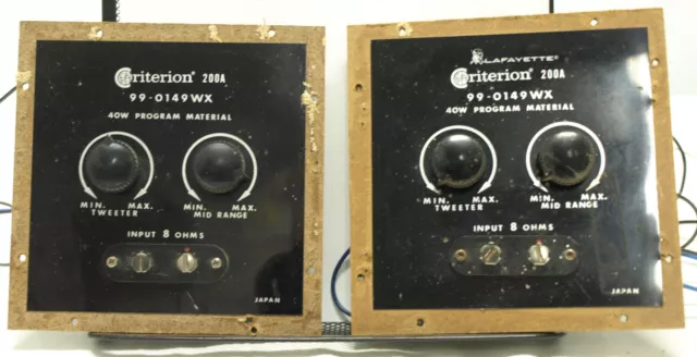 Vintage Lafayette Criterion 200A  Crossover Pair