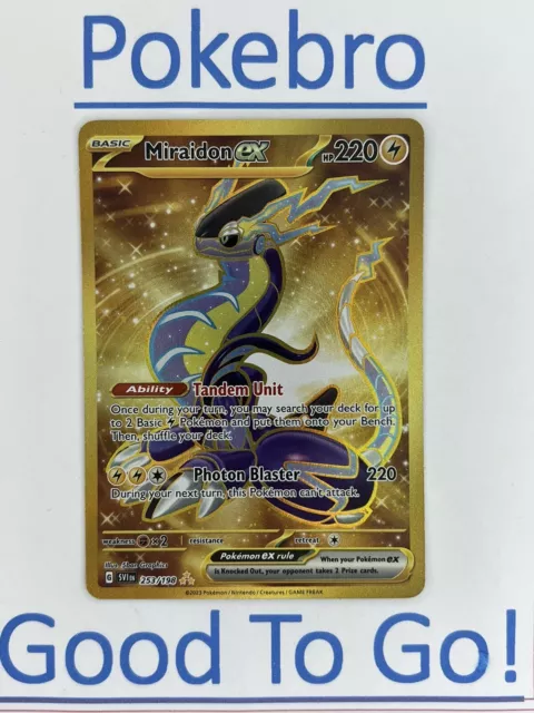 Miraidon Ex Gold Hyper Rare Pokemon Scarlet And Violet TCG 253/198