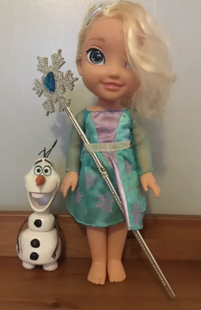 Disney Princess Toddler Doll Bundle Frozen Elsa, Wand & Olaf Snowman. Tellytoys