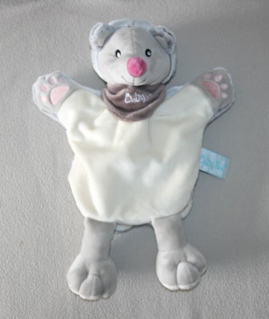 Babynat Doudou Herisson Marionnette Nature Gris Blanc Beige Bn0283  Etat Neuf