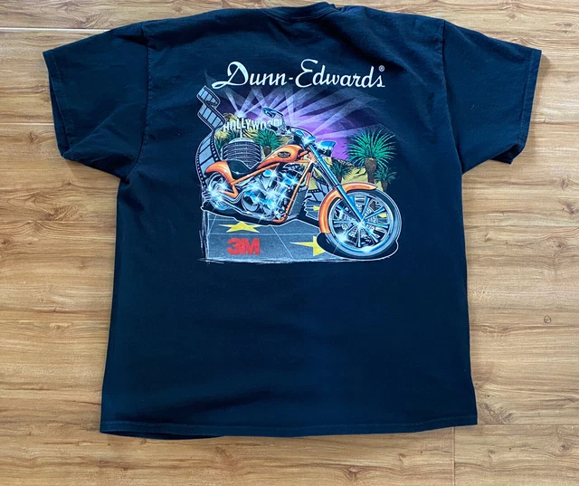 Dunn Edwards Paints Motorcycle Black T-Shirt Size XL Hollywood California Men's
