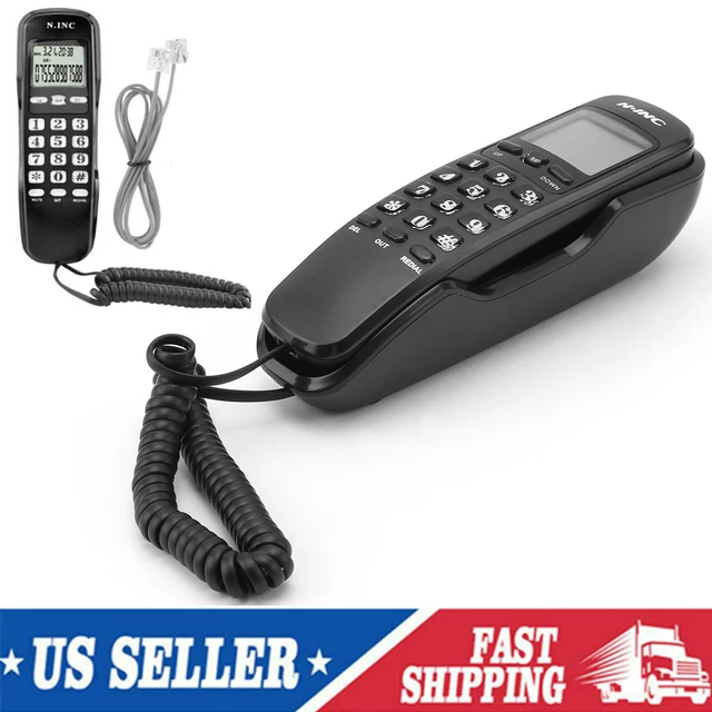 Home Office Corded Landline Handset Phone With Caller ID Desk Desktop Wall Mount