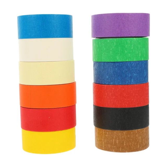 12 rollos cinta de enmascarar arco iris maestro color pulgada de ancho papel Kraft