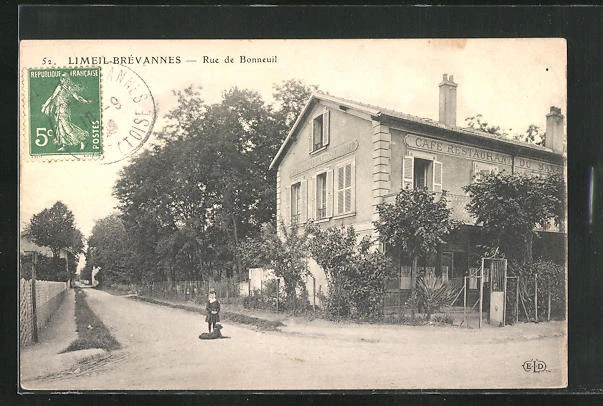CPA Limeil-Brévannes, Rue de Bonneuil, vue de la rue