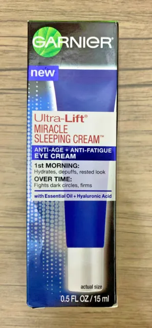 Garnier Ultra-Lift Miracle Sleeping Cream Anti-Age+Anti-Fatigue Eye Cream 0.5 oz