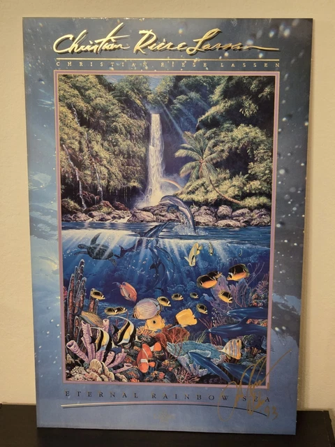 クリスチャン・リース・ラッセン　\"ETERNAL RAINBOW SEA IT\" Dolphin and Whale art-Eternal Rainbow Sea II-Tile Mural