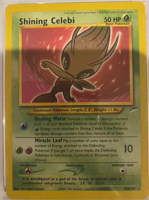 Shining Celebi Neo Destiny Holo Rare 106/105 Pokemon Card WOTC