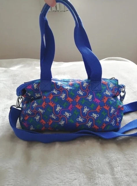 Kipling Blue Monkey Mania Pattern Shoulder Bag