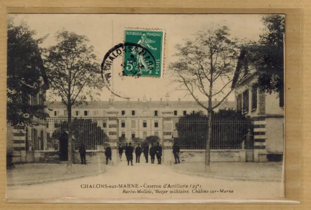 Cpa Châlons sur Marne barracks 25th artillery Beard Mollois military bazaar rp126