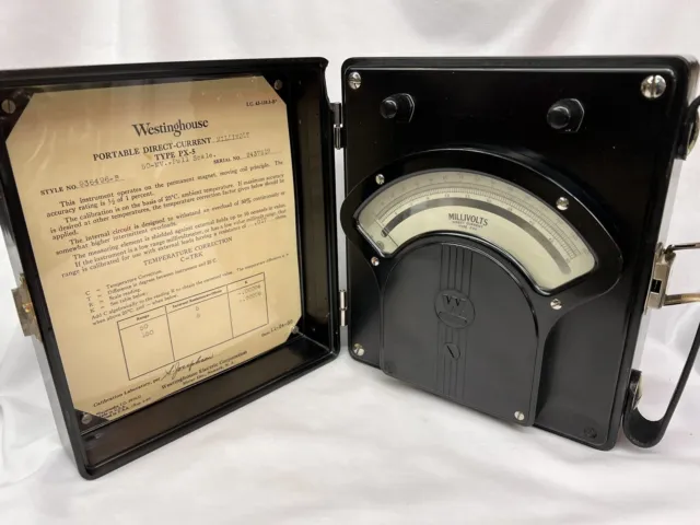 Vintage Westinghouse Portable Direct-Current MiliVolt Meter Type PX-5
