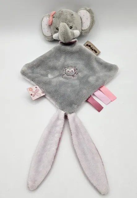 Nattou Elephant Comforter Pink Grey Jollymex Baby Blankie Soother