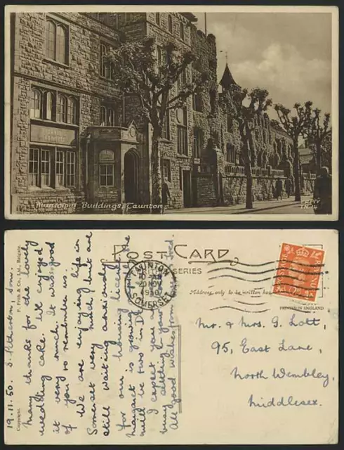 TAUNTON, Municipal Buildings Somerset 1950 Old Postcard