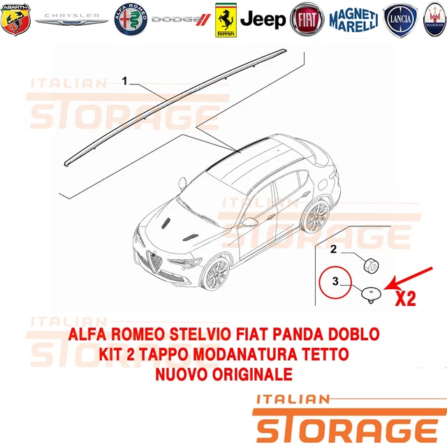 ALFA ROMEO STELVIO Fiat Panda Doblo Set 2 Stopfen Leiste Dach 735357223 ...