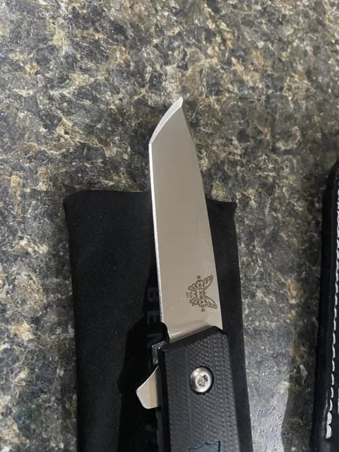 Benchmade 601 Tengu Flipper Knife 20cv Plain Edge Tanto Blade Black