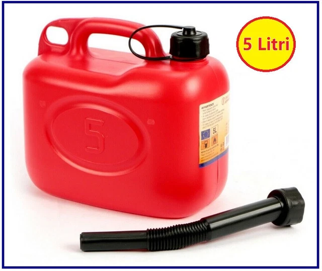 Tanica Tayg 5 Litri Omologata - Con Cannula E Striscia Di Misurazione, Nero, Per Trasporto Liquidi