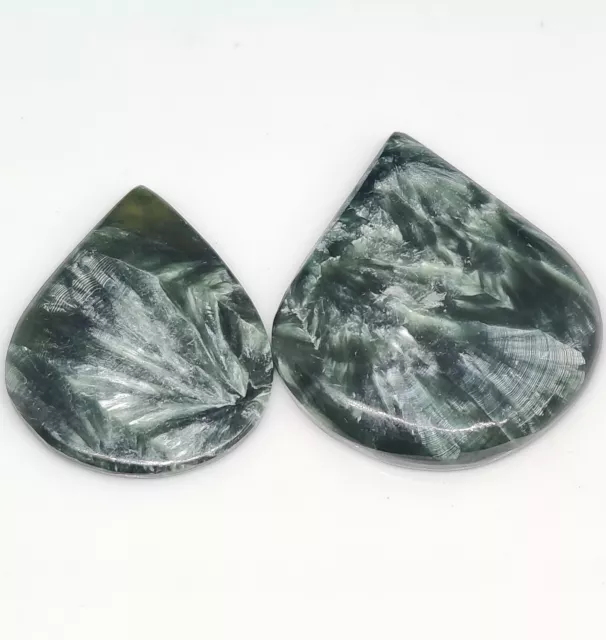 60 cts.Natural Wonderful Seraphinite Fancy Cabochon Handmade Loose Gemstone