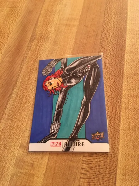 2022 Upper Deck Marvel Allure Black Widow Sketch Card By Artist Nez P