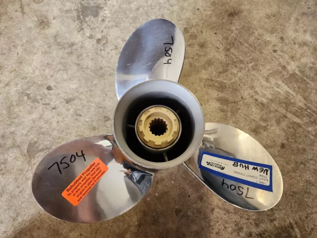 Counter 13 3/4" X 15P Solas Ss Propeller, Mercury Yamaha Honda Suz, 4.25", P7504 Counter 13 3/4" X 15P Solas Ss Propeller, Mercury Yamaha Honda Suz, 4.25", P7504