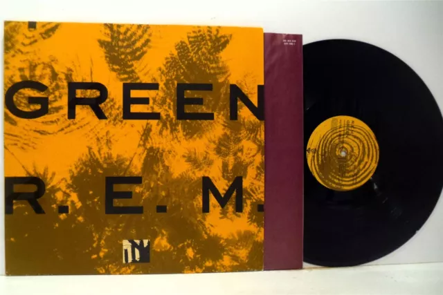 R.E.M. (REM) green LP EX/EX, 925 795-1, vinyl, album, with inner, 1988