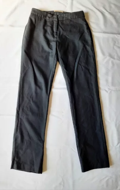 Bec & Bridge Black Wool Blend Straight Leg Trouser Pants Ankle Slits Size 8