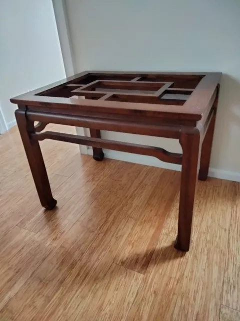 Wooden Oriental occasional table. Small coffee, tea, side table. Missing glass