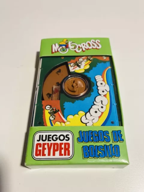 Juegos de bolsillo Geyper Motocross, Tomy, Juego De Cuerda, Juguete Antiguo