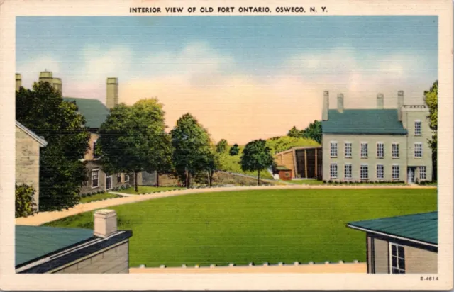 Postcard NY Oswego - Interior View of Old Fort Ontario