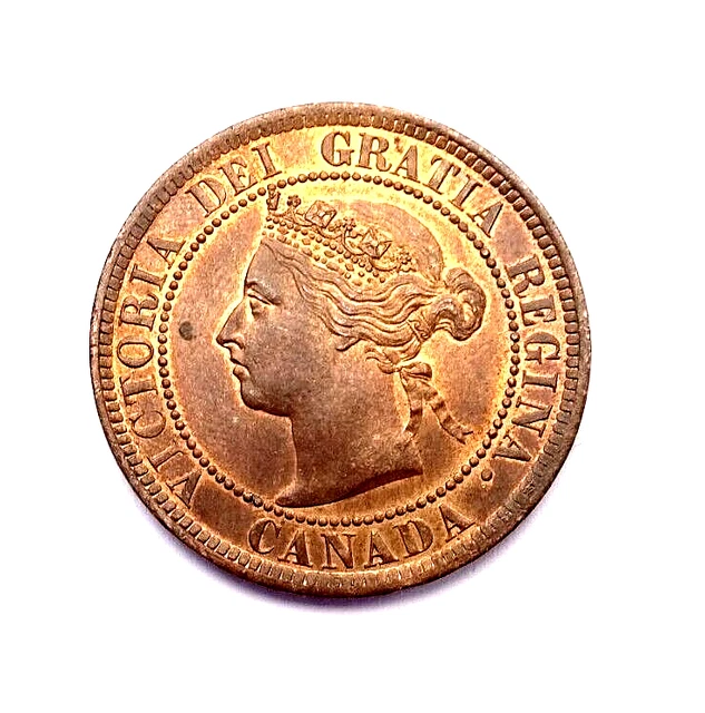 Canada Victoria  1884 One Cent Uncirculated with Genuine lustre