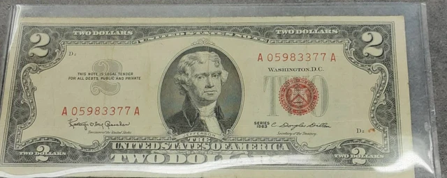 1963 A05983377A $2 Small Legal Tender Notes 1513 Not certified