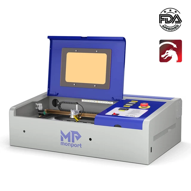 MONPORT CO2 Laser Engraving Marking Machine 40W FDA Engraver Marker K40 12x8 in
