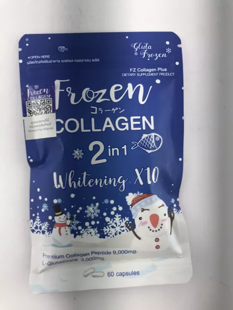 1 x Gluta Frozen 60 Capsule Collagen 2 in 1 Whitening X 10 FZ Collagen Plus