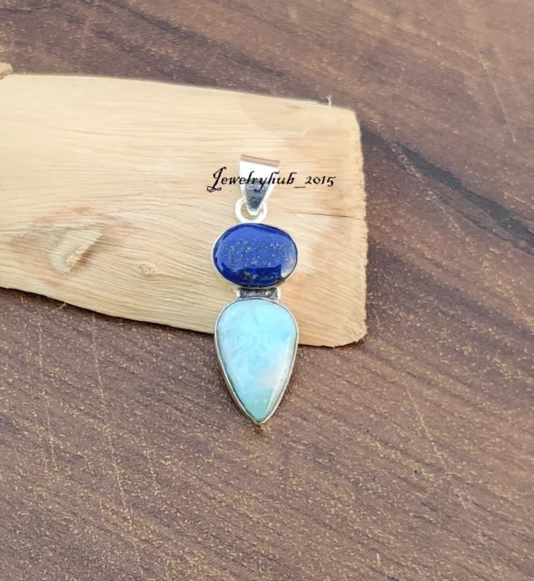 Larimar& Lapis Lazuli Gemstone 925 Sterling Silver Wonderful Gift Jewelry MO2203