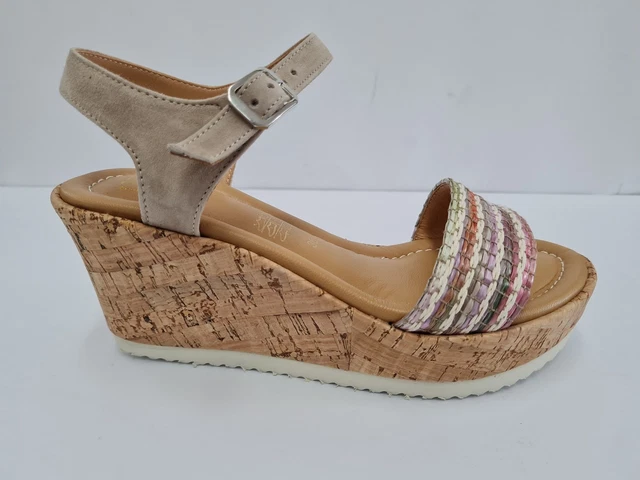 Fabrique de Chaussures ICE Sandales Femmes en Daim Et Textile - Bemu (Beige / Mu