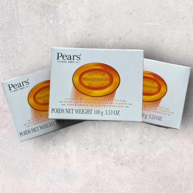 3 x Pears Transparent Soap Pure & Gentle w/ Plant Oils, 3.53oz EA